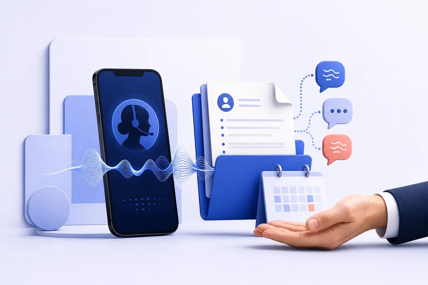 AI phone receptionist connecting multilingual callers to an organized immigration-law intake file and calendar